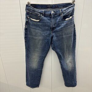 Lucky Brand Jeans Men 36x30 Blue Medium Wash Distressed Stretch 223 Straight Fit